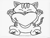 Coloring Valentine Pages Cat Getdrawings sketch template