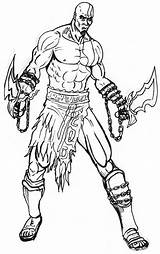 Kratos War Guerra Deus Colorir Desenhar sketch template