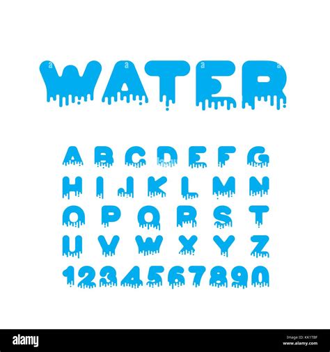 Water Liquid Font Aqua Alphabet Viscous Letters Stock Vector Image