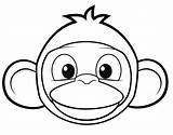 Monkey Face Coloring Clipart Template Cartoon Mask Drawing Colouring Pages Draw Animal Monkeys Drawings Clip Faces Templates Cliparts Printable Cat sketch template