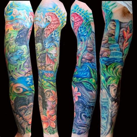 rain forest endangered species sleeve tattoos piercings pinter nature tattoo sleeve