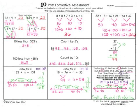 printable diagnostic math assessment