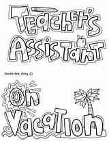 Jobs Classroom Assistant Teachers Vacation Classroomdoodles sketch template