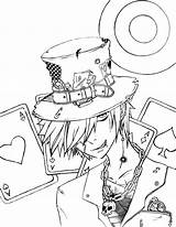 Mad Hatter Coloring Pages Anime Alice Wonderland Deviantart Scary Printable Getcolorings Drawings Template Sketch Color sketch template
