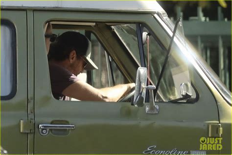 Full Sized Photo Of Gerard Butler Test Driving Vintage Van Morgan Brown