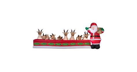Santa Feeding Reindeer Animated Inflatable Best Christmas Inflatables