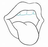 Draw Lips Tounge Realistic Teeth Easydrawingguides Clipartmag Tattoos sketch template