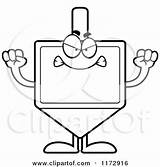 Dreidel Clipart Mascot Outlined Coloring Cartoon Vector Mad Waving sketch template