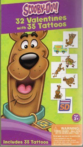 Scooby Doo 32 Valentines And 35 Tattoos Preschool Scooby