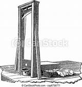 Guillotine Isolated Vintage Vector Engraving Drawing Illustration sketch template