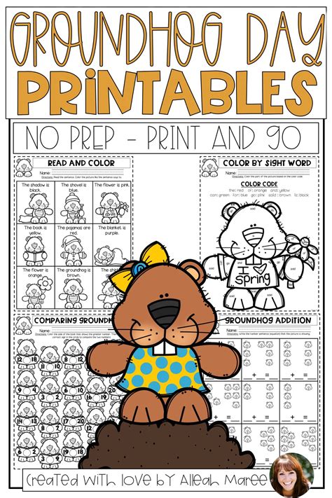 groundhog day    fun february holiday   printables