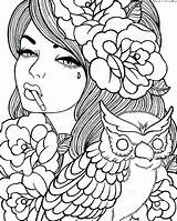Coloring Pages Girl Pen Girls Pretty Gel Printable Detailed Rated Color Getcolorings Colorings Print Tattoo Adult Size Female Getdrawings sketch template