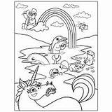 Coloring Rainbow Magic Pages Kids Print Color sketch template