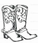 Coloring Cowboy Boot Boots Pages Brilliant Cool Birijus sketch template
