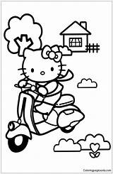 Scooter Kitty Coloring Hello Pages Getdrawings sketch template