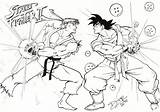 Ryu Goku Coloringhome Hadouken Vencedor Golpes sketch template