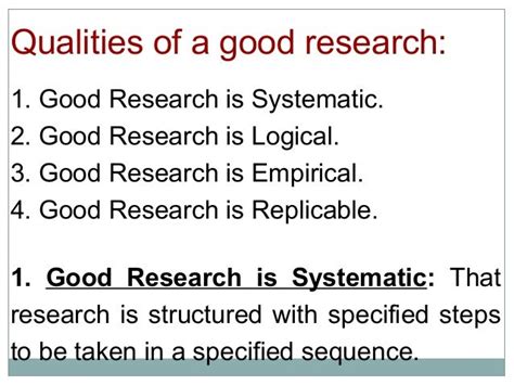 good research characteristics   good research problem