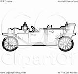 Car Vintage Outline Coloring Illustration Royalty Clipart Rf Perera Lal sketch template