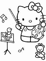 Coloring Pages Kitty Hello Music Coloring4free Related Posts sketch template
