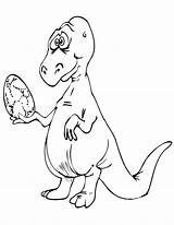 Dinosaur Coloring Egg Pages Cartoon Dinosaurs Holding Comments sketch template