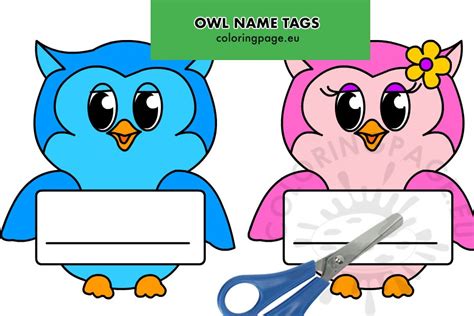 printable owl  tags coloring page