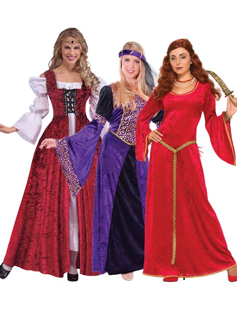 Ladies Deluxe Medieval Costume Tudor Queen Maid Marion Womens Fancy