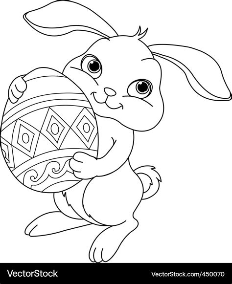 easter bunny coloring page royalty  vector image