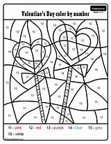 Valentine Worksheets Printable Kindergarten Valentines Pdf Activities Color Number Math Numbers Choose Board sketch template
