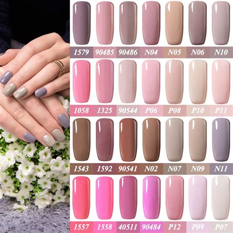 belle fille beige pink nude nail gel polish holographic glue base top coat nail acrylic powder