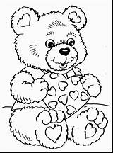 Bear Teddy Coloring Pages Valentine Kids Valentines Printable Color Print Getcolorings sketch template