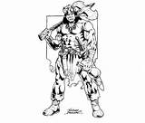 Barbarian Conan Coloring sketch template
