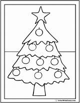 Christmas Tree Coloring Star Pages Drawing Ornaments Print Getdrawings sketch template