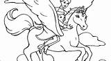 Coloring Horse Pages Barbie Flying Printable Pegasus sketch template