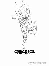 Cinderace Coloring Shield Xcolorings sketch template