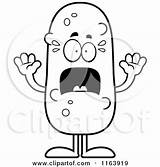 Pickle Mascot Coloring Scared Cartoon Thoman Cory Outlined Vector Holding Sign 2021 sketch template
