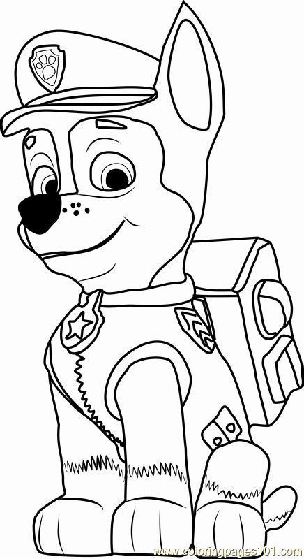 chase paw patrol coloring pages printable paw patrol chase coloring