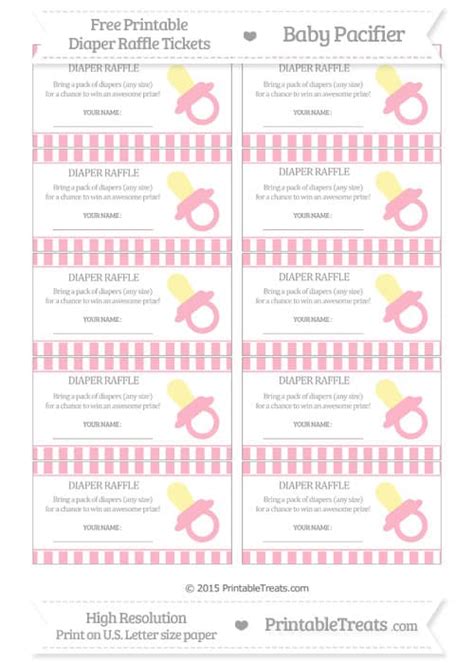 printable diaper raffle ticket template