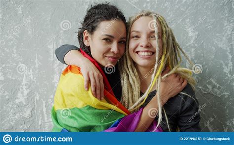 Female Lesbian Couple Showing Their Love And Tenderness Stock Image