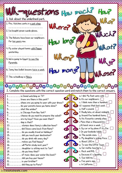 question words  worksheet     exercises