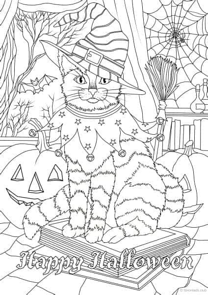 holiday freebie halloween cat printable adult coloring pages