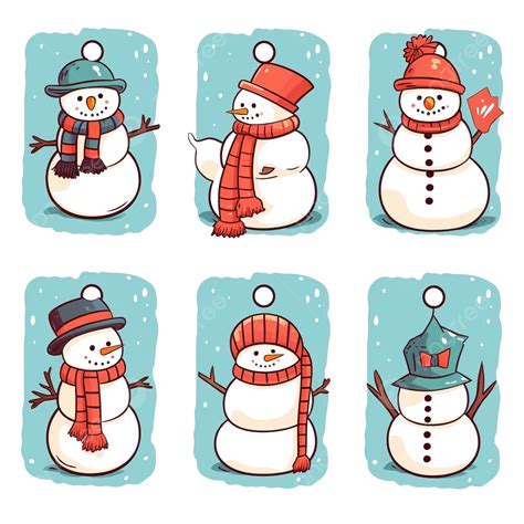 christmas gift tags card labels  cute snowman christmas tag