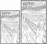 Scream Munch Collaborative sketch template