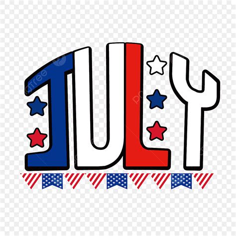 word july clipart vector american flag decorative art word july
