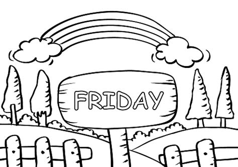 friday coloring page  rainbow stock illustration  image