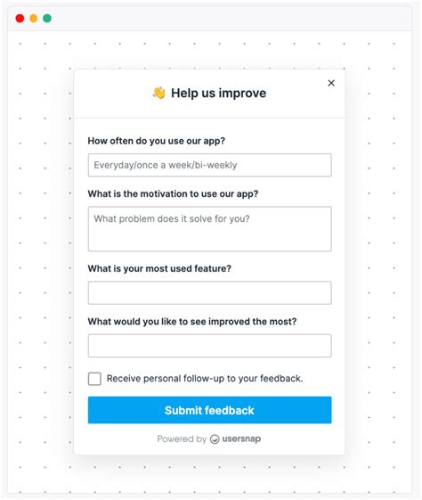 feedback form examples  templates  update