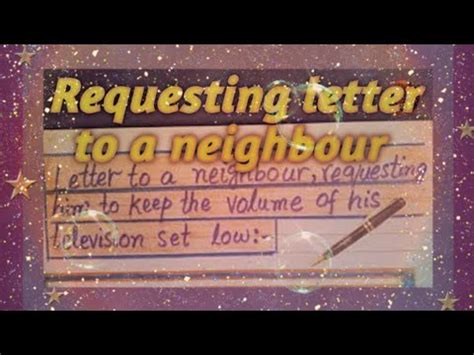 letter writing requesting letter   neighbour youtube