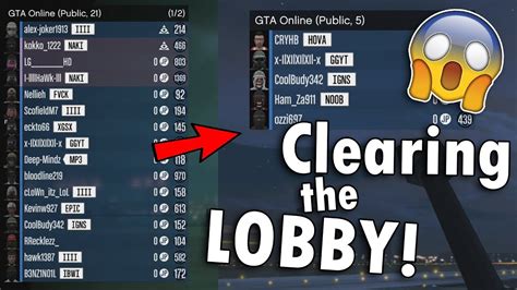 clearing  lobby full  tryhards gta  youtube