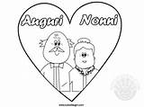 Nonni Auguri Biglietto Cuore Tuttodisegni sketch template