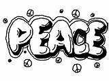 Graffiti Coloring Pages Peace Words Adults Teenagers Teens Printable Colouring Cool Word Drawing Coloring4free Color Kids Bo Letters Clipart Drawings sketch template