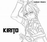Kirito Kirigaya Kazuto Artline Lineart 900px Xcolorings Kindpng sketch template